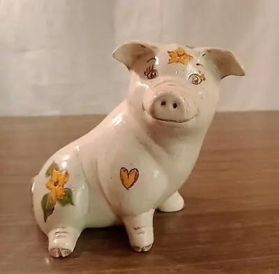 Vintage Pig With Flowers • $10