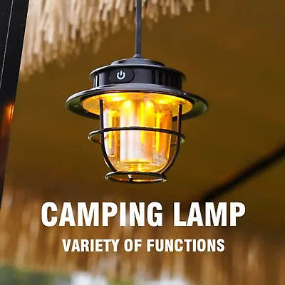 LED Camping Tent Lantern Light Hanging Night Lamp Rechargeable Outdoor Portable • £15.97