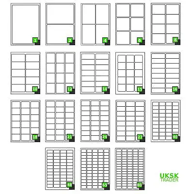 £4.05 • Buy Address Labels Sticky A4 White Sheets Self Adhesive For Inkjet Laser Printer UK