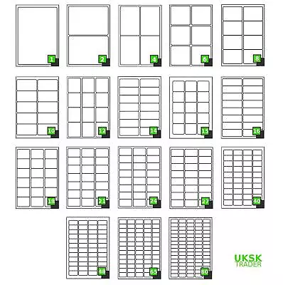 £4.05 • Buy Address Labels Sticky A4 White Sheets Self Adhesive For Inkjet Laser Printer UK
