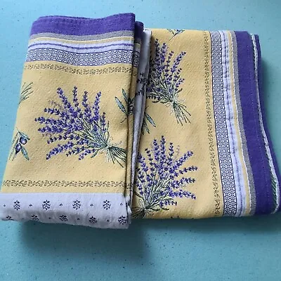 La Cigales French Provence  Tablecloth Lavender Olives Cotton Tapestry 53 X57   • $82