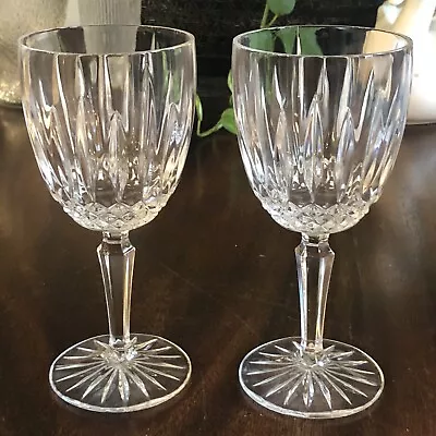 Vintage Mikasa Crystal Old Dublin Pattern Wine Goblets 7  Euc • $47.99