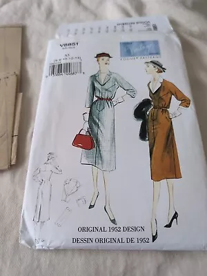 🌹 VOGUE #V8851-1952 DESIGN-LADIES SHIRT DRESS W/COLLAR & CUFFS PATTERN  6-14 FF • $5