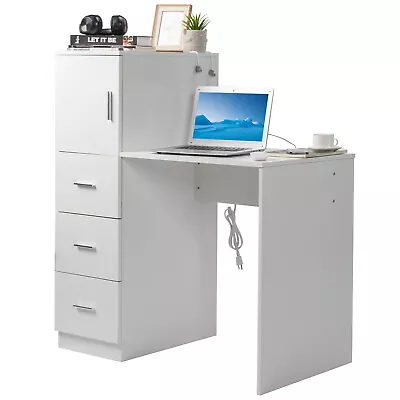 Computer Desk Writing Table With 3 Drawers & File Cabinet Office Desk For Teens • $127.31