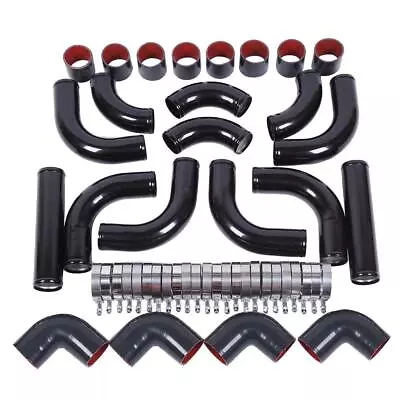 Black Auto Universal Turbo 2.5  Inch Aluminum Intercooler Piping Kit • $111.40