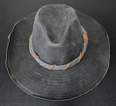 ETRO Black Leather Hat Made In Italy Men's Large • $149