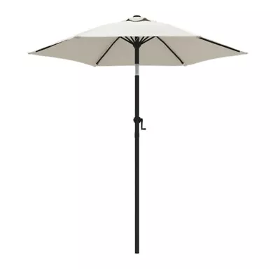 VidaXL Outdoor Garden Crank And Tilt Parasol Umbrella Sand White 2m  • £40.47