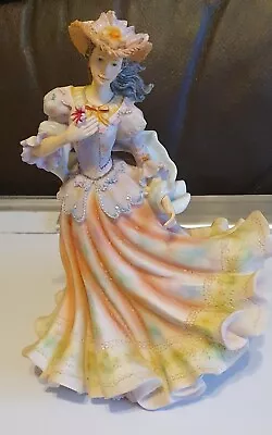 The Leonardo Collection Springtime Stroll 1997  Lady In Dress Figurine Ornament • £8.50