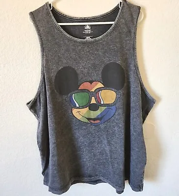 Disney Mickey Mouse W Sunglasses Mens Tank Top Shirt 2XL XXL Charcoal Gray • $14.98
