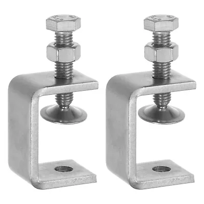 2Pcs Stainless Steel C Clamp Mini 1.77  Wide Jaw Opening For Woodworking Welding • $18.24