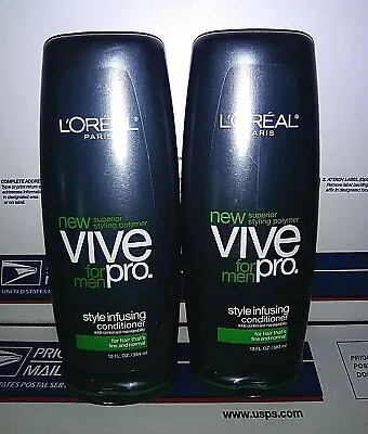 2 L'Oreal Vive Pro For Men Style Infusing Conditioner 13 Oz. Fine Normal Hair • $24.42