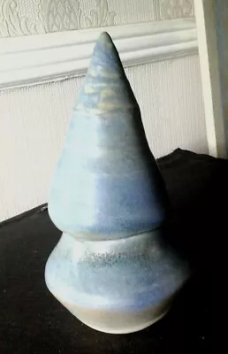 Studio Art Pottery Phallic 9 Inch Mushroom Sculpture blue • £48