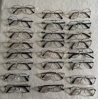 NEW Vintage Retro Men’s Metal Eyeglass Frames 70’s Style Never Used Lot Of  24 • $139