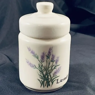 Vintage Hand Painted Lavender Motif Glazed China Lidded Pot • $9.63