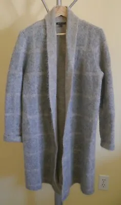 Eileen Fisher Mohair Wool Blend  Shawl Collar Plaid Sweater Coat Size PS • $65