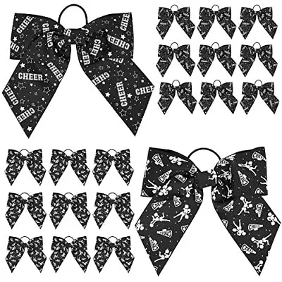 20 Pack 8 Inch Cheer Bows For Cheerleaders Elastic Ponytail Holders For Women... • $32.98