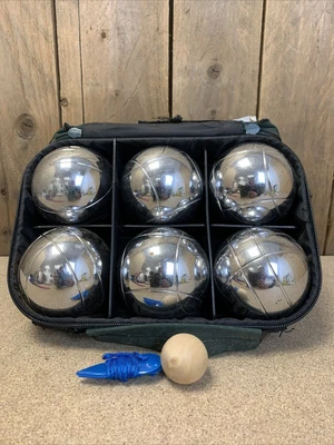 £21.27 • Buy Set Of 6 Chrome Metal Heavy Boules Bowls With Carry Case