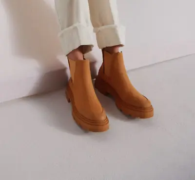 Nwt Zara Women's  Solid Color Rubberized Ankle Boots Caramel Size 8/39  1137/810 • $37