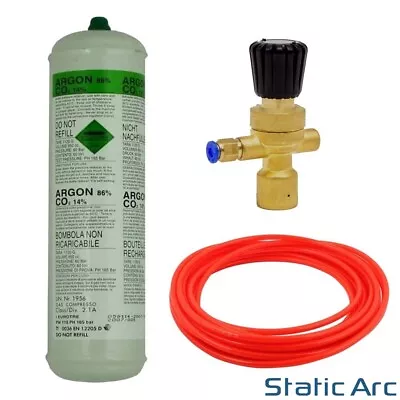 ARGON CO2 DISPOSABLE GAS KIT BOTTLE MIG TIG WELDING W/ REGULATOR + HOSE • £34.99