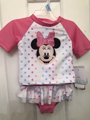 Disney Swimsuit Baby Minnie Mouse Two Piece Bathing Suit Size 12m Nwt • $4.49