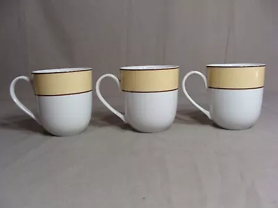 3 MARTHA STEWART Cups In The Canary Banded Bistro Pattern • $24