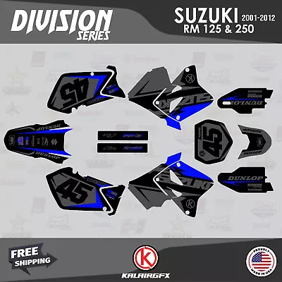 Graphics Kit For Suzuki RM125 RM250 (2001-2012) RM 125 RM 250 Division- Smoke • $82.99