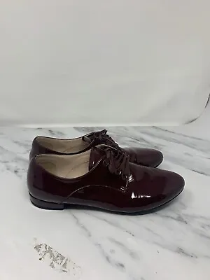 Miu Miu Burgundy Leather Lace Up Shoes Size 37  • £99