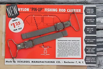 1950s NOS Fishing Rod Holder - Interior Roof Headliner Vintage Car Pole Carrier • $99.99