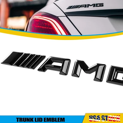$11.89 • Buy 3D Black Trunk Lid Badge For AMG Emblem A B C E S CL SL ML CLK CLS SLK 2014+