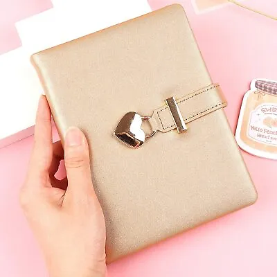 $60.16 • Buy Girls Gifts Leather Journal Heart Lock Notebook With Key School Diaries Birthday