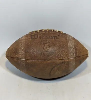 Vtg WILSON TD Official Intercollegiate Leather Football MAN CAVE Won't Inflate • $35.99