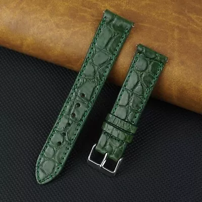 $18.99 • Buy Genuine Green Crocodile Watch Band Men Leather Alligator Watch Strap Vintage
