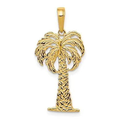 $108.89 • Buy Real 14K Yellow Gold Palm Tree Pendant; Women & Men
