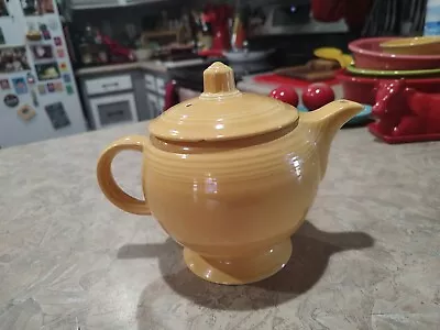 Vintage Fiesta Fiestaware Medium Teapot Server W/ Lid Fiesta Yellow Tea Pot • $120