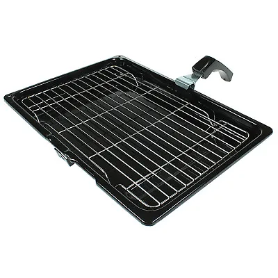 For Zanussi Superior Quality Enamel Oven Grill Pan & Handle Assembly 380X275mm • £15.25