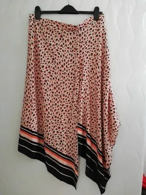 George Maternity Ladies  Peach/orange/black Print Hankerchief Style Skirt UK16 • £7.50