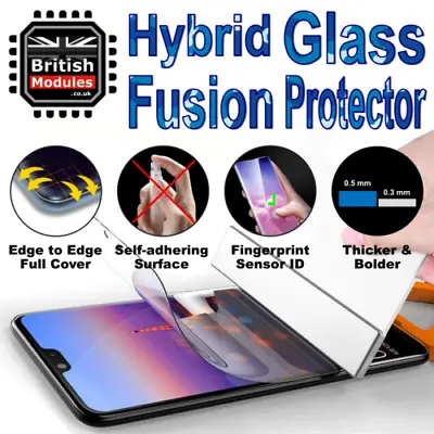 Samsung Galaxy Shatterproof Hybrid Glass & Plastic Fusion Screen Protector • £9.49