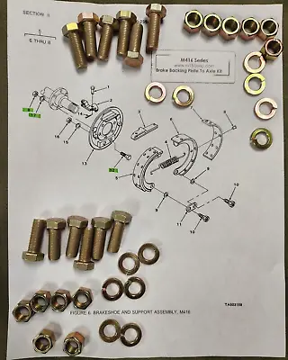 M416 M762 Trailer - Brake Backing Plate - Hardware Kit • $18