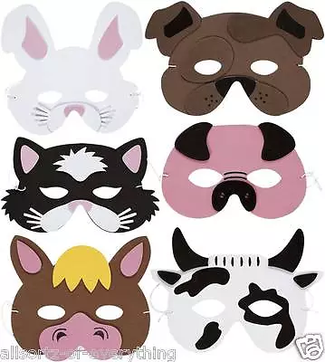 FOAM ANIMAL MASK FANCY DRESS COSTUME Cat Dog Rabbit Pig Horse Cow  • £1.95