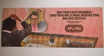 RARE Vintage Elvis Costello WPLJ 95.5 New York Promotional Poster (1979) • $49.95