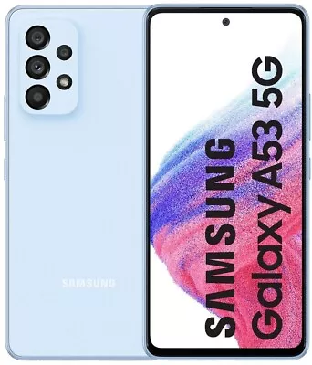 NEW Samsung Galaxy A53 5G DUAL SIM 128GB 6.5  Unlocked Never Used BLUE • £239.99