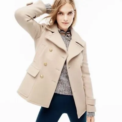 J Crew Stadium Cloth Nelloglori Wool Blend Coat  Beige Womens Sz 14 New With Tag • $85