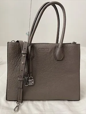 MK Michael Kors Gray Mercer Large Pebbled Leather Tote Satchel EUC  • $31