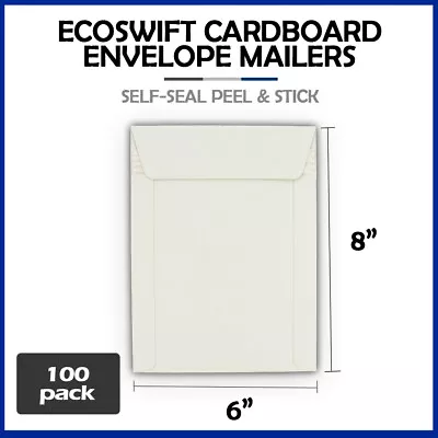 100 - 6x8  EcoSwift  Brand Self Seal Cardboard CD/DVD Envelope Mailers 6  X 8  • $22.98
