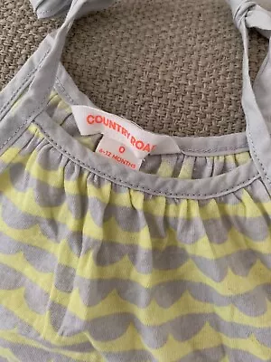 Baby Toddler Girls Country Road Summer Dress Size 0 Grey & Yellow • $7