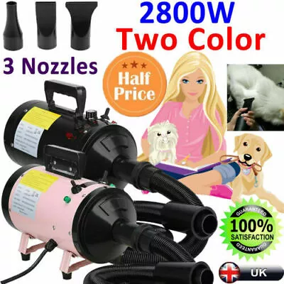 £54.30 • Buy 2800W Dog Cat Pet Dryer Grooming Hair Stepless Speed Blaster Blower Heater