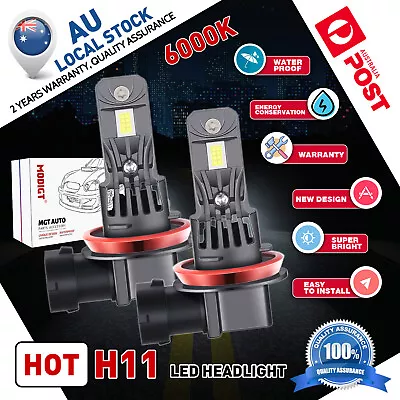 H11 H8 H9 Upgrade Model Beam LED Car Headlights High/Low Bulbs Kit Globes White • $35.98