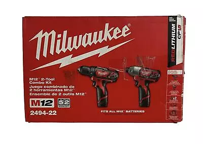 Milwaukee 2494-22 M12 2-Tool Combo Kit (x2 1.5Ah Batteries & Charger) • $109.95