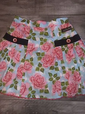 Matilda Jane Rose Floral Skirt Pink Aqua Girls Sz 2 EUC • $14.95