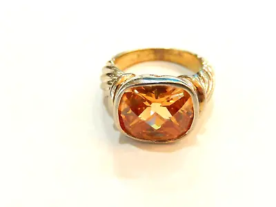 $59 • Buy    Sterling Silver  5.00 CT Madeira Citrine Solitaire Ring  Size 7.5